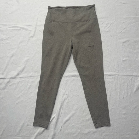 Athleta Pants - Athleta Gray Herringbone Leggings | Back Zip Pocket | Pull On Stretch Pants